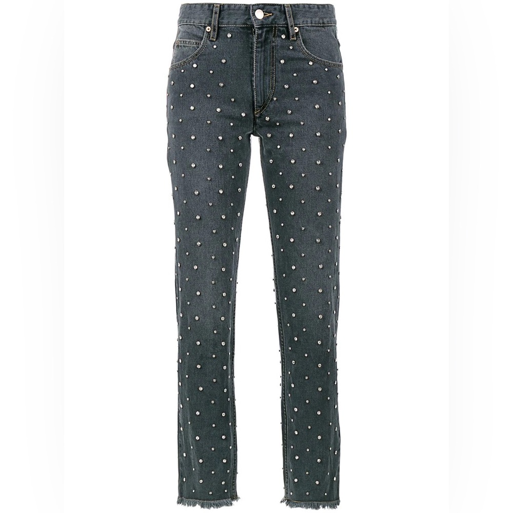 Isabel Marant Crystal Studded Straight Leg Jean